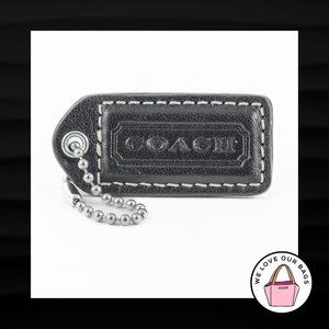 2" Medium COACH DARK BROWN LEATHER KEY FOB BAG CHARM KEYCHAIN HANGTAG TAG